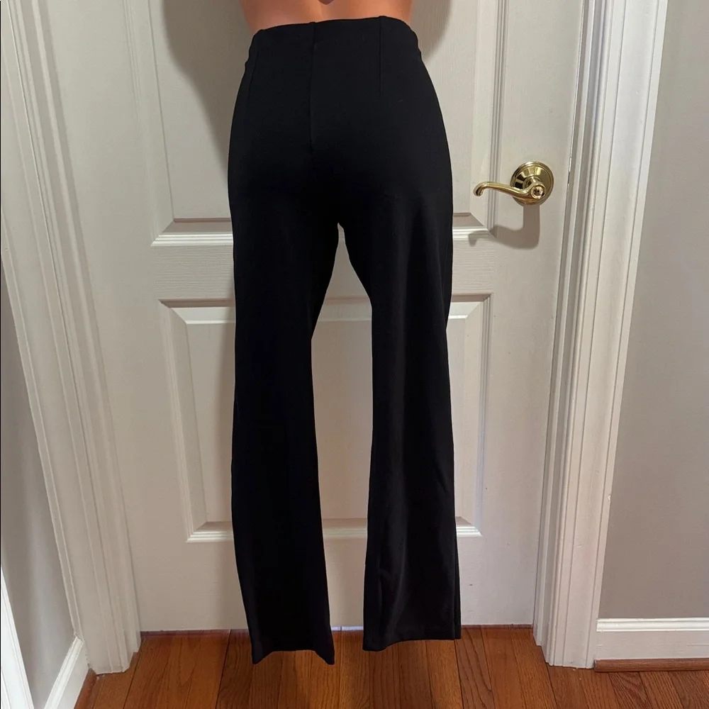 TAHARI Straight Ankle Leg Pull On Knit Pants S Small Black Ponte EUC $75 - Picture 6 of 12